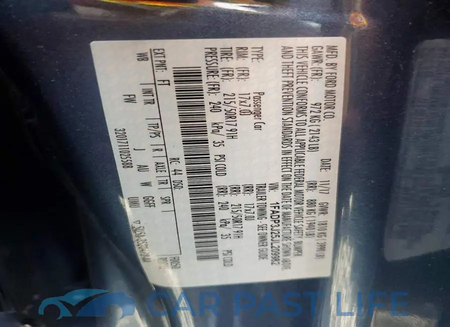1FADP3J25JL209982# 12