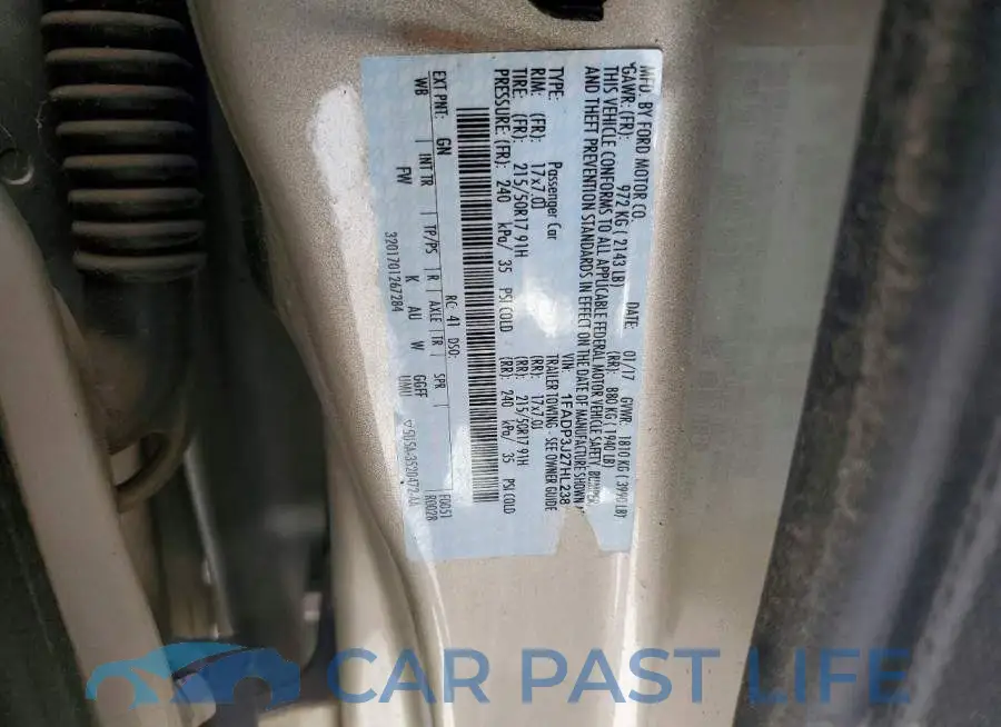 1FADP3J27HL238345# 12