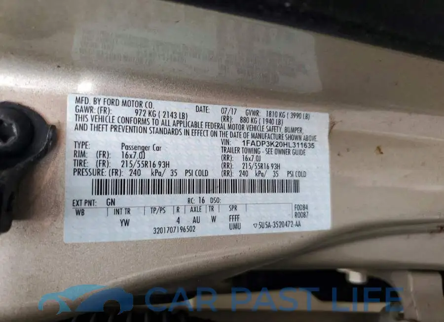 1FADP3K20HL311635# 12
