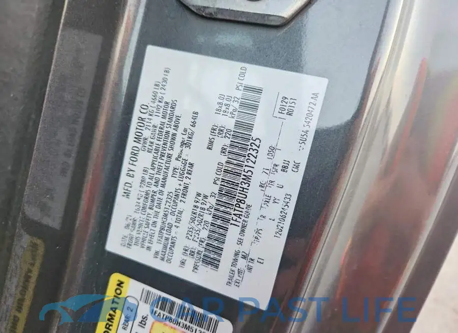 1FATP8UH3M5122325# 12
