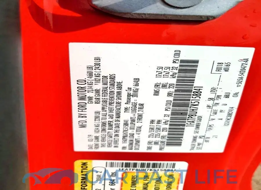 1FATP8UH7K5158841# 12