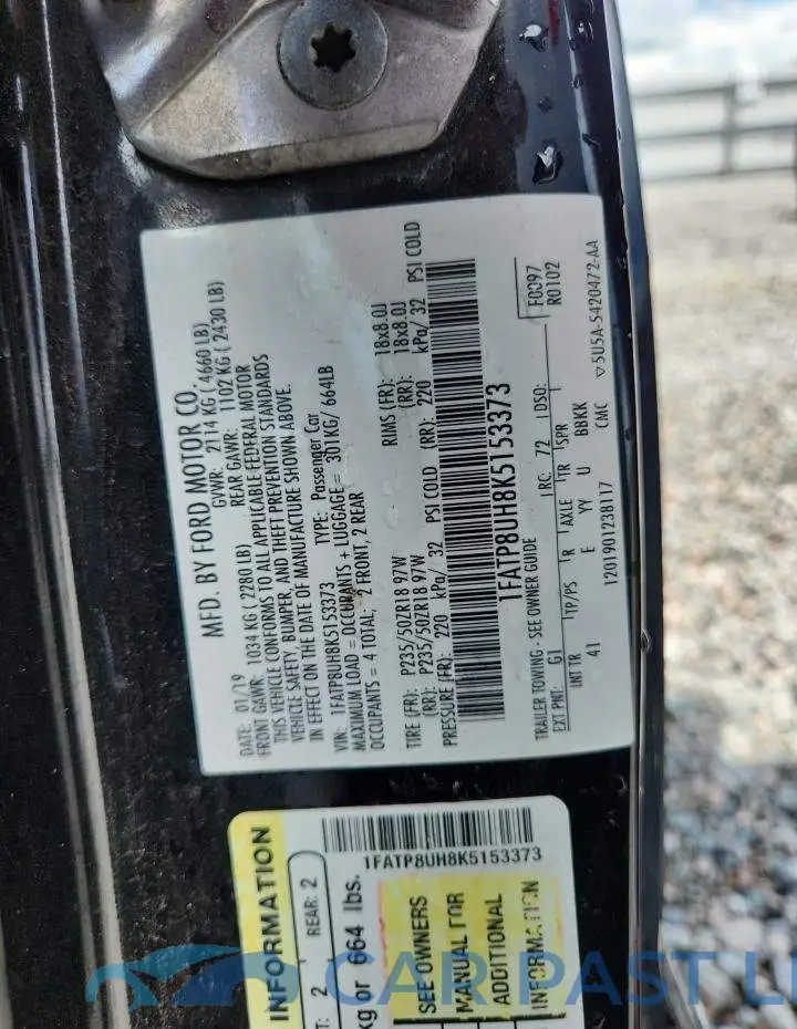 1FATP8UH8K5153373# 12