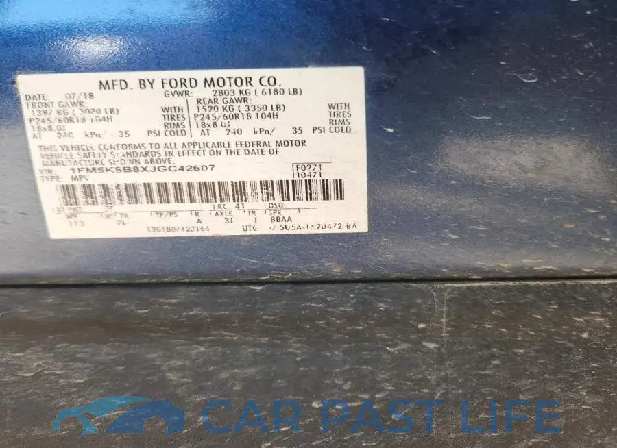 1FM5K8B8XJGC42607# 13