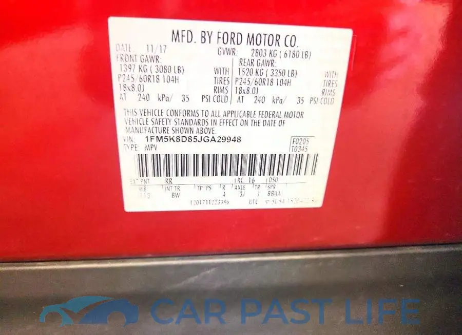 1FM5K8D85JGA29948# 13