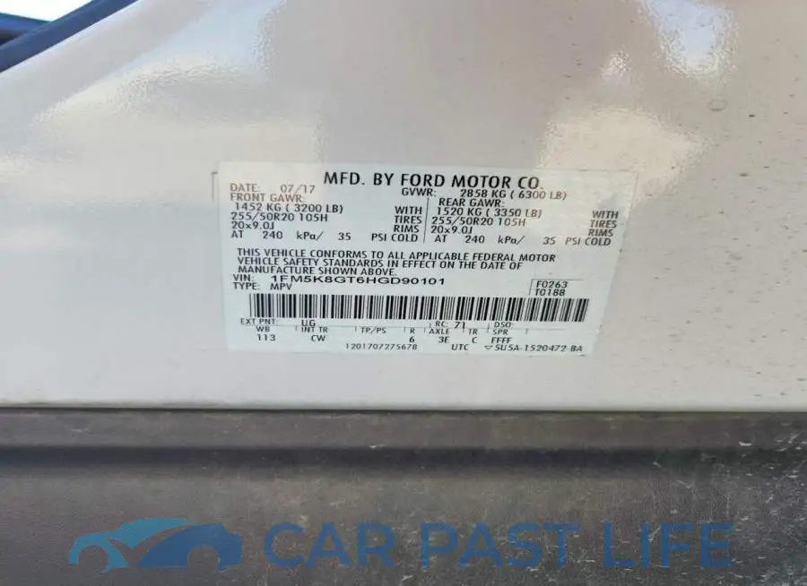 1FM5K8GT6HGD90101# 13