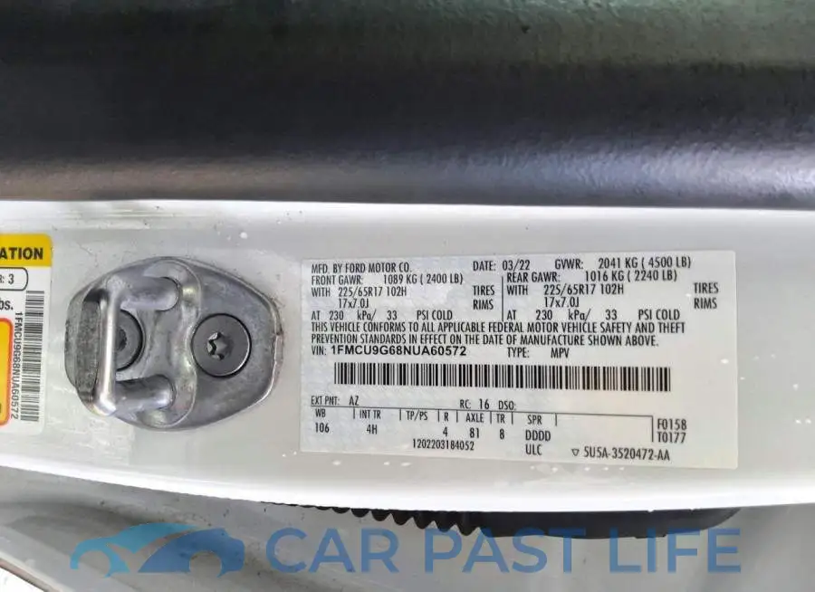 1FMCU9G68NUA60572# 13