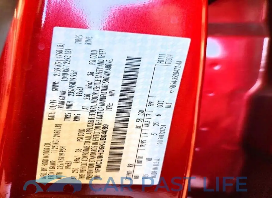 1FMCU9HD6KUB04089# 13