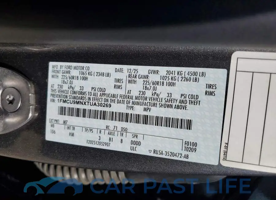 1FMCU9MNXTUA30269# 13
