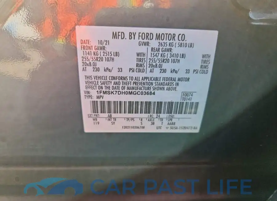 1FMSK7DH0MGC03684# 12