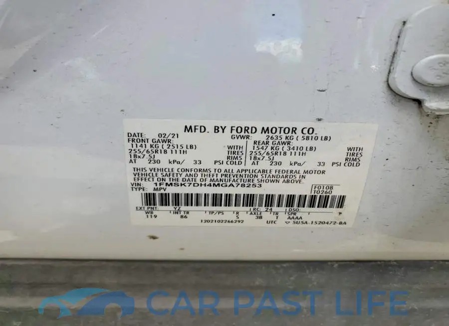 1FMSK7DH4MGA78253# 14