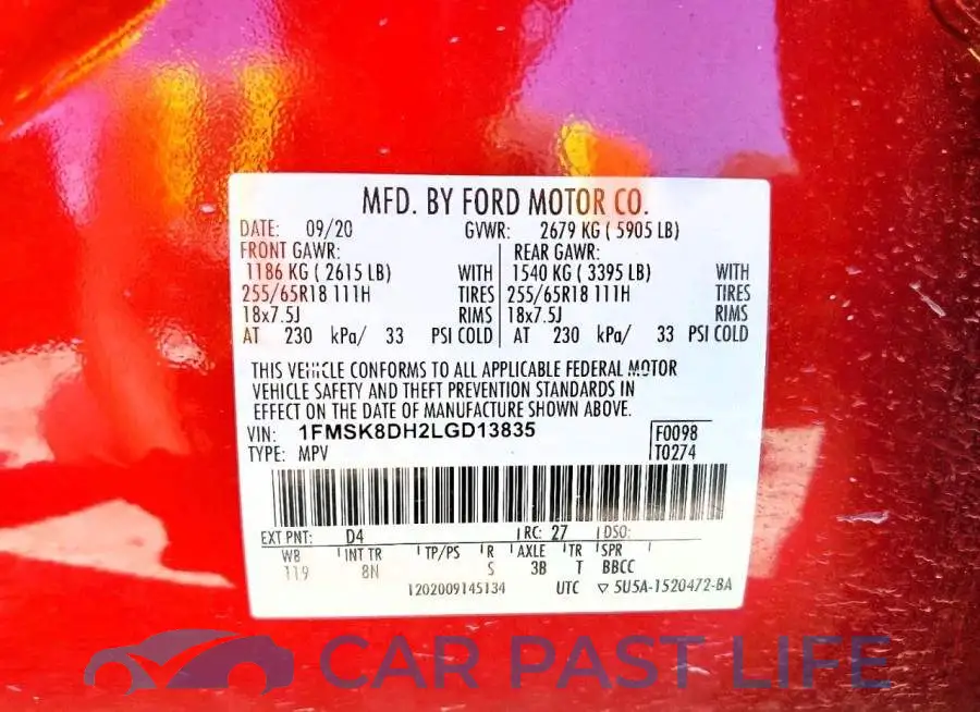 1FMSK8DH2LGD13835# 13