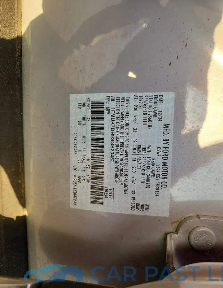 1FMUK7DH9SGB23452# 14