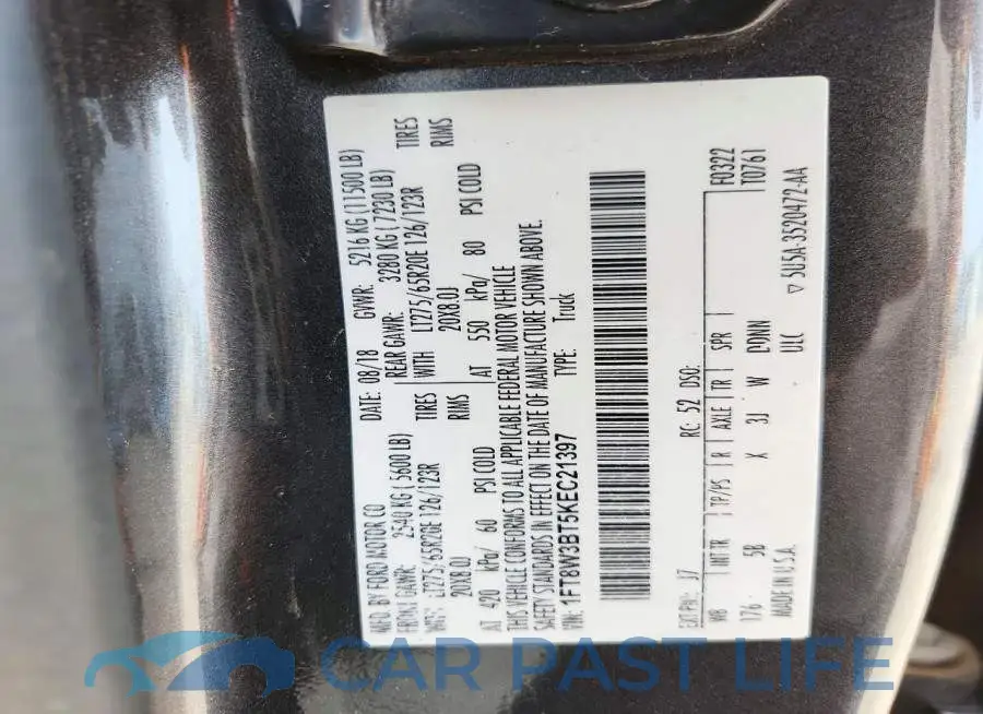 1FT8W3BT5KEC21397# 12