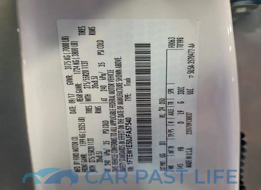 1FTEW1E50JFA57540# 13