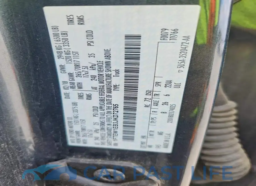1FTEW1EB3JKD72765# 12