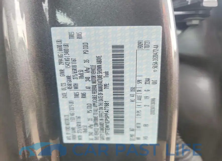 1FTEW1EP5PFA77681# 12