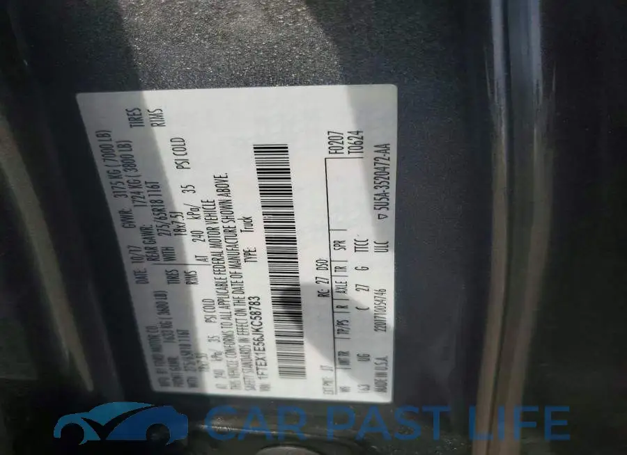 1FTEX1E56JKC58783# 12