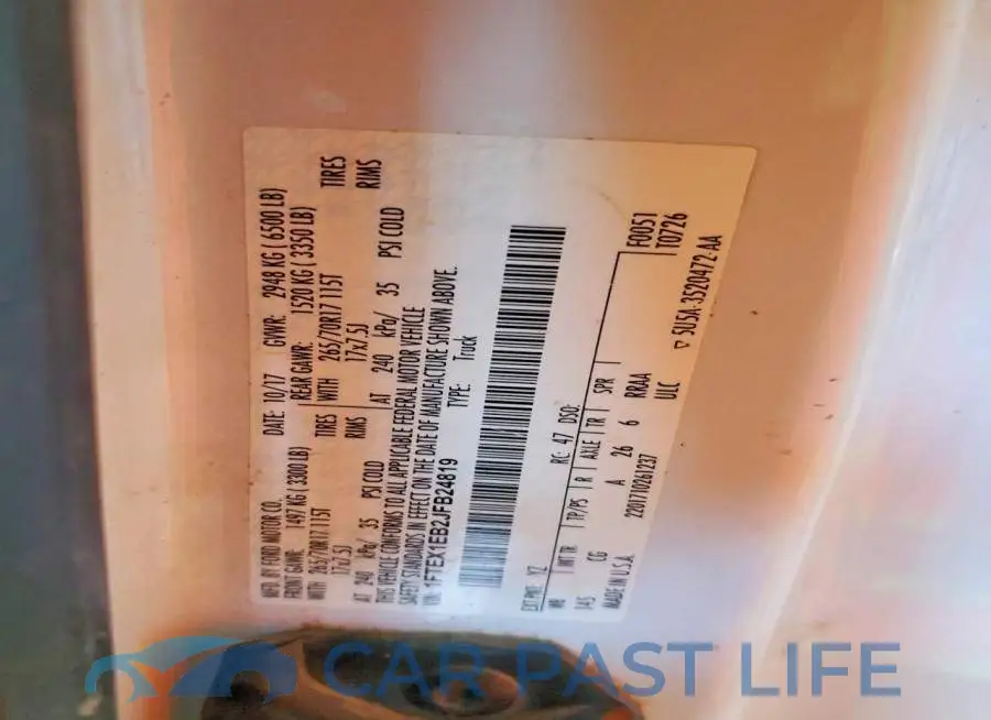 1FTEX1EB2JFB24819# 12