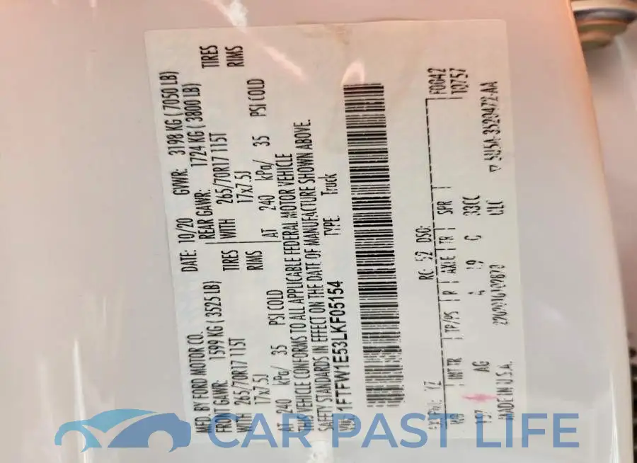 1FTFW1E53LKF05154# 13