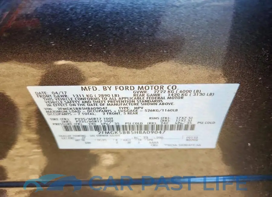 2FMGK5B85HBA09047# 13