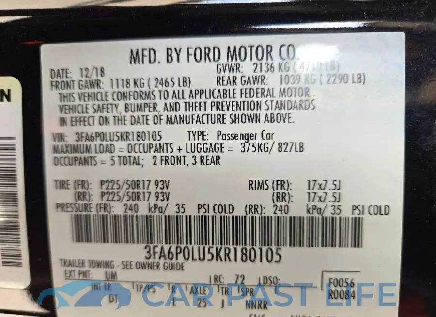 3FA6P0LU5KR180105# 12