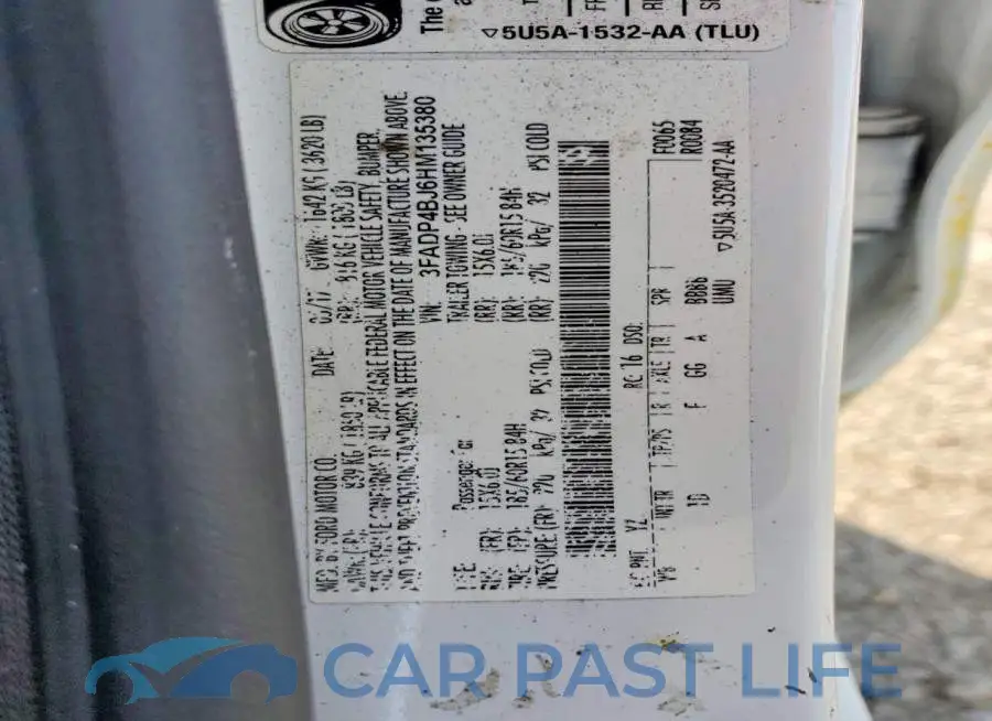 3FADP4BJ6HM135380# 13