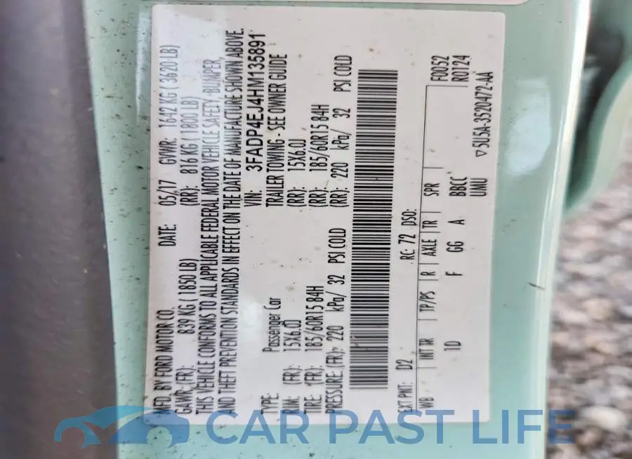3FADP4EJ4HM135891# 12