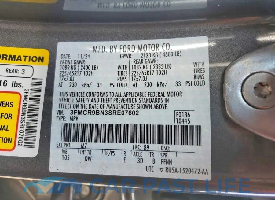 3FMCR9BN3SRE07602# 12
