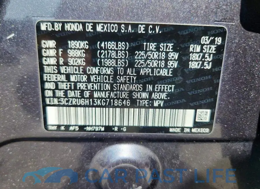 3CZRU6H13KG718646# 13