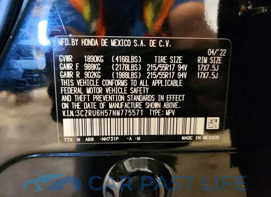 3CZRU6H57NM775571# 14