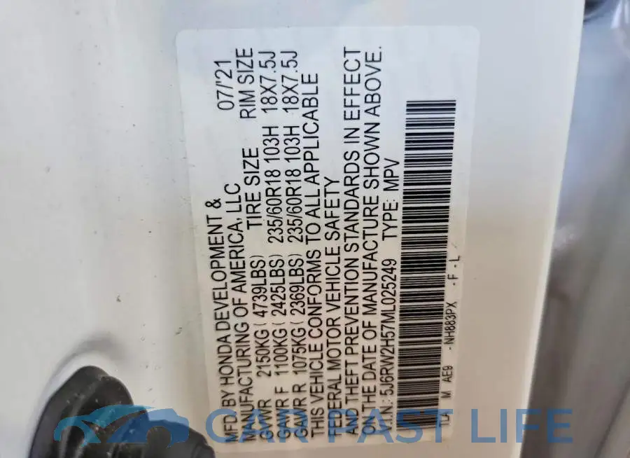 5J6RW2H57ML025249# 14