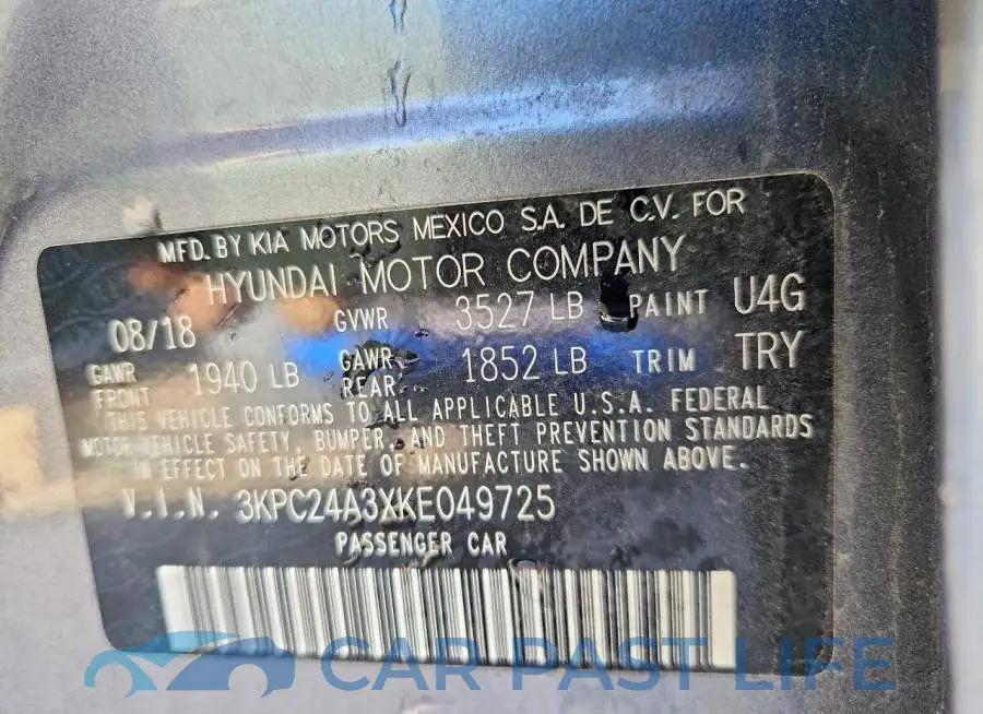 3KPC24A3XKE049725# 12