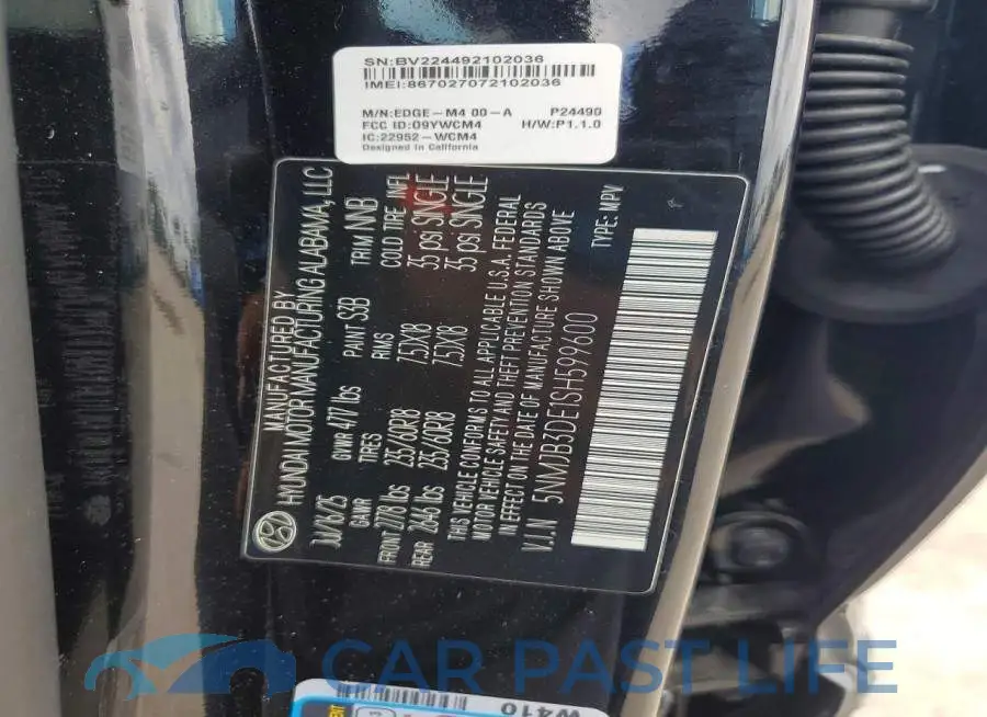5NMJB3DE1SH599600# 13