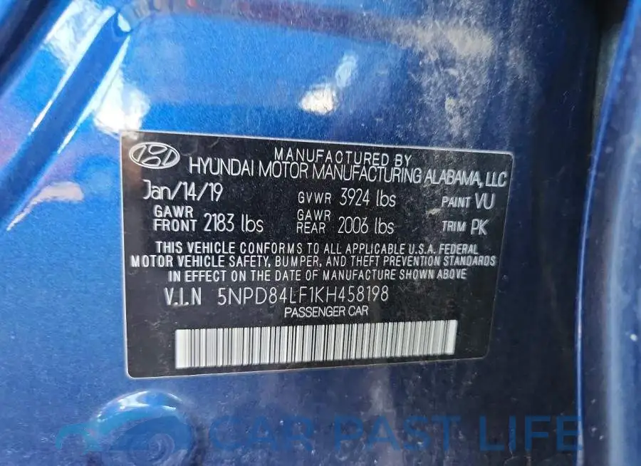 5NPD84LF1KH458198# 12