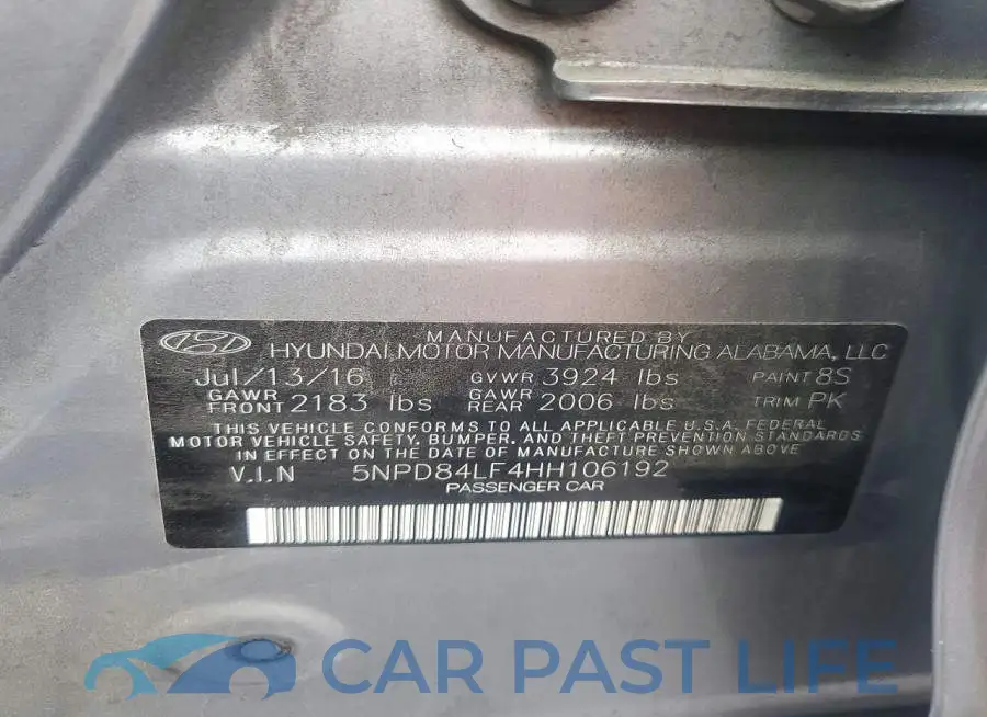 5NPD84LF4HH106192# 12