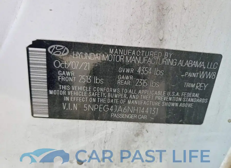 5NPEG4JA6NH144131# 12