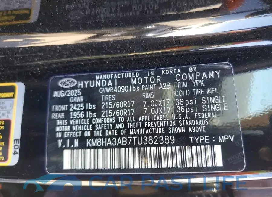 KM8HA3AB7TU382389# 13
