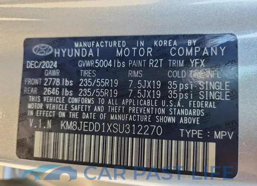 KM8JEDD1XSU312270# 13