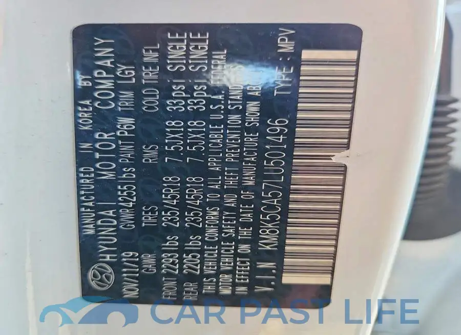 KM8K5CA57LU501496# 12