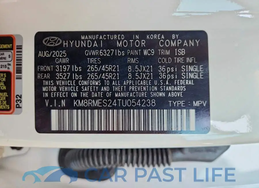 KM8RMES24TU054238# 13