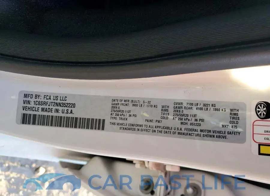 1C6SRFJT2NN352220# 12