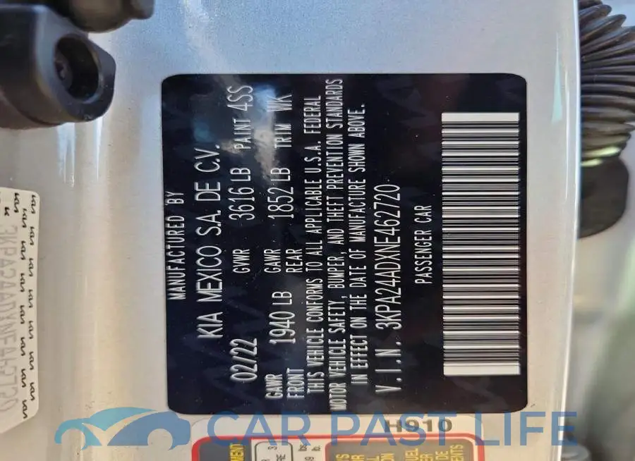 3KPA24ADXNE462720# 12