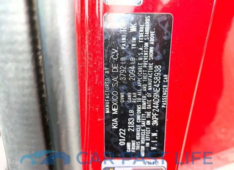 3KPF24AD9NE458938# 12