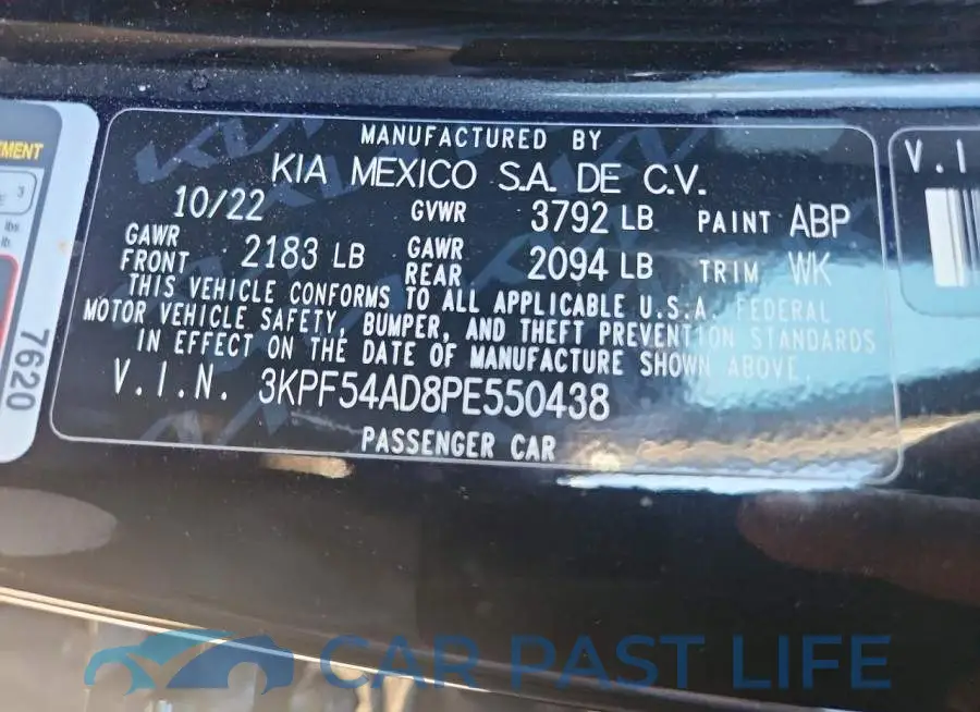 3KPF54AD8PE550438# 12