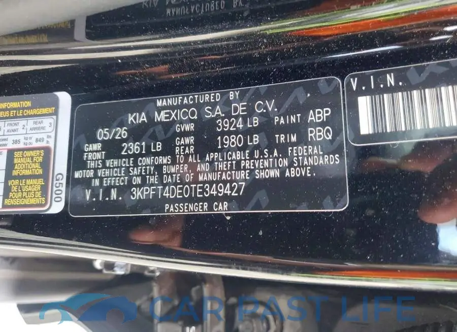 3KPFT4DE0TE349427# 12