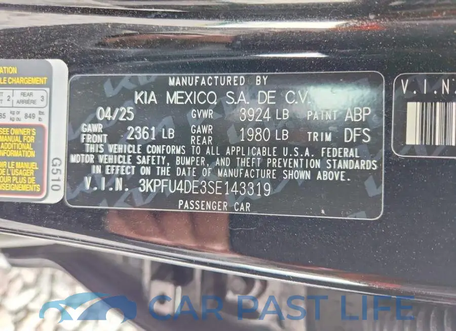 3KPFU4DE3SE143319# 12