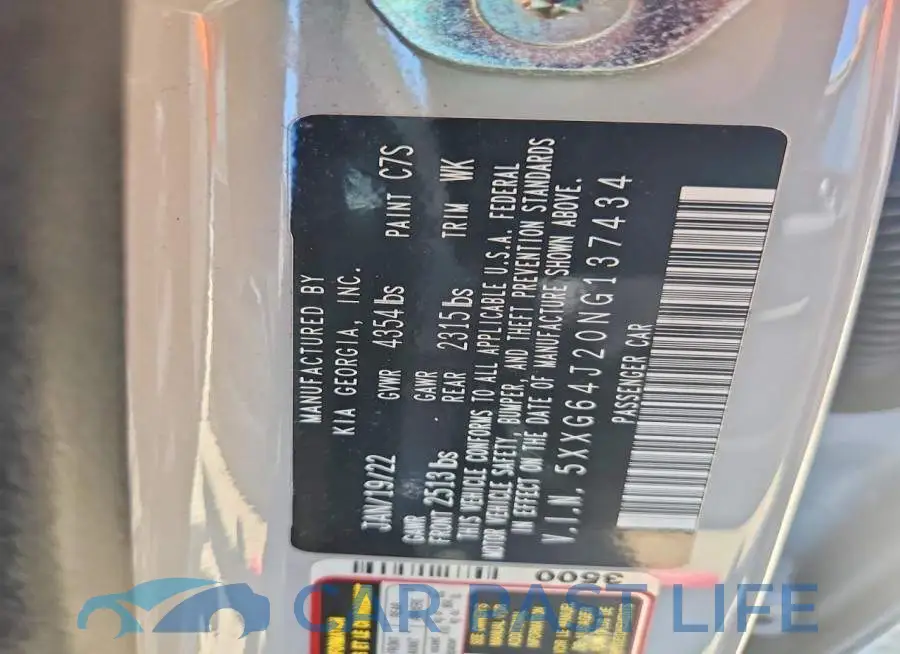 5XXG64J20NG137434# 12