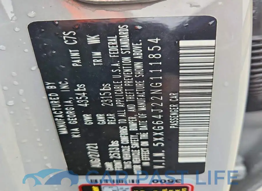 5XXG64J22NG111854# 12