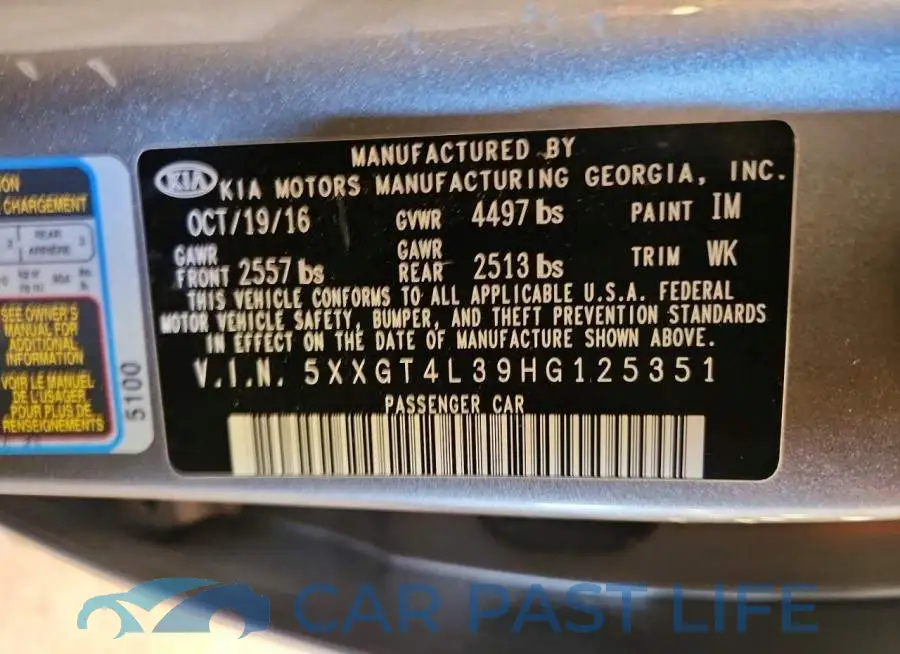 5XXGT4L39HG125351# 12