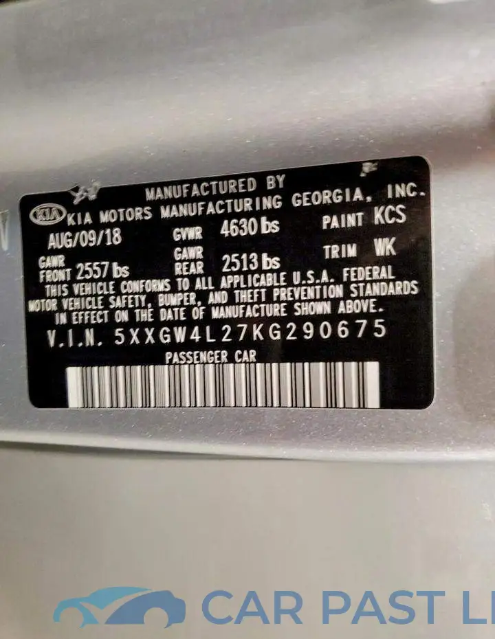 5XXGW4L27KG290675# 12